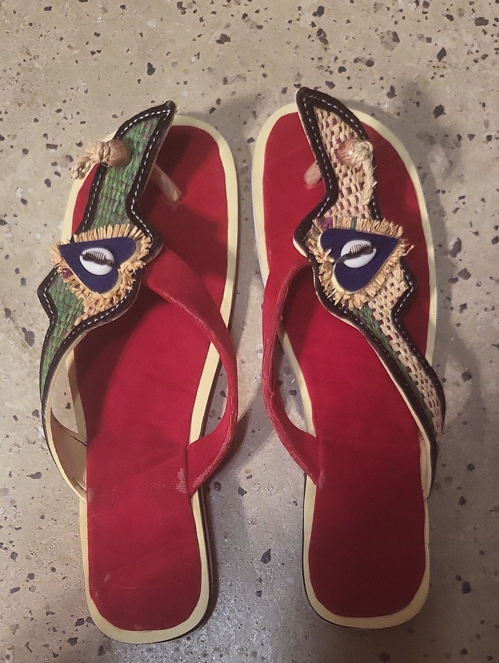 African Handmade Safari With suede Slippers Usa Size 10